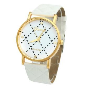 Geneva Jam Tangan Analog Wanita - Strap Kulit Sintesis Ceylon - Putih  