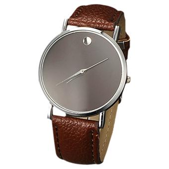 Geneva Jam Tangan Unisex - Cokelat - Strap Kulit Sintetis - Wrist Watch  