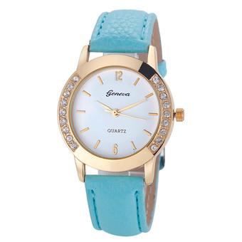 Geneva - Jam Tangan Wanita - Biru - Strap Leather - Erica Casual Watch  