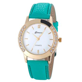 Geneva - Jam Tangan Wanita - Hijau - Strap Leather - Erica Casual Watch  