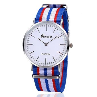 Geneva Nylon Fabric Canvas Women Sports Watch Super Thin Design Wristwatch (A) (Intl)  