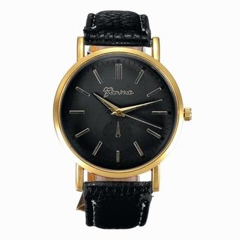 Geneva Women Casual Leather Band Analog Quartz Wrist Watch (Intl)  