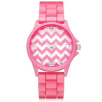 Geneva Women Silicone Lines Patten Quartz Wrist Watch (Intl)  