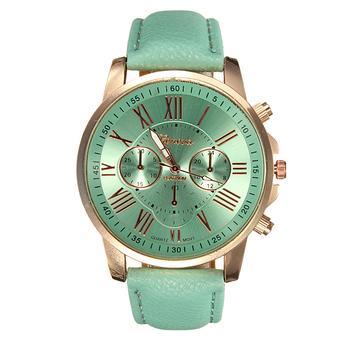 Geneva Women's Blue Leather Strap Watch  