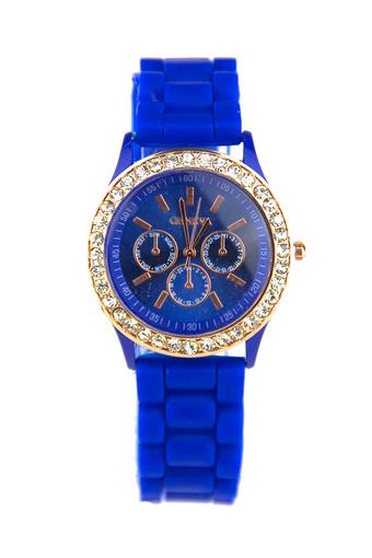 Geneva Women's Blue Silicone Strap Watch  