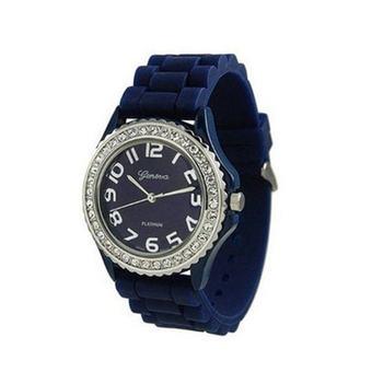 Geneva Women's Blue Silicone Strap Watch- Intl  