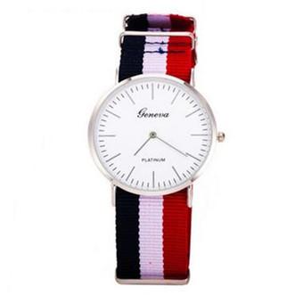 Geneva Women's Multicolor Fabric Strap Watch 8253  