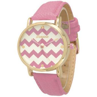 Geneva Women's Pink Leather Strap Watch  