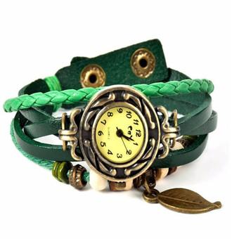 Genuine Leather Vintage Watches (Green) (Intl)  