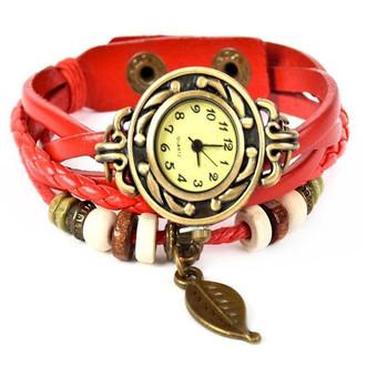 Genuine Leather Vintage Watches (Red) (Intl)  