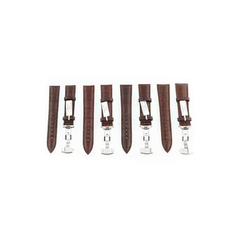 Genuine Leather Watchband Butterfly Buckle 22mm (Brown)  