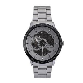 GoSport WINNER Men Black Skeleton Dial Automatic Mechanical Stainless Steel Watch (White+Silver) (Intl)  