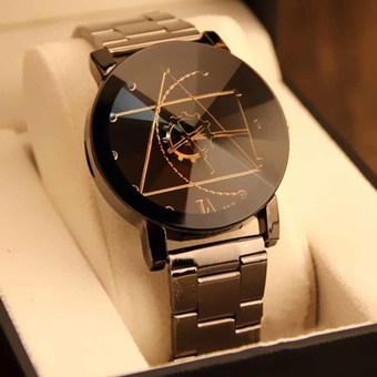 Gracefulvara Charming Women's Compass Stainless Steel Band Black Dial Quartz Analog Wrist Watch  