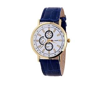 Gracefulvara Fashion Women Men's PU Leather Band Casual Fashion Quartz Wrist Watch (Royal Blue)  