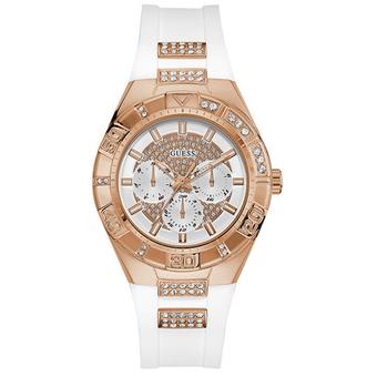 Guess - Jam Tangan Wanita - Rosegold-Putih - Rubber Putih - W0653L4  