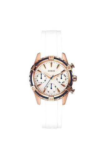 Guess - Jam Tangan Wanita - Rosegold-Putih - Strap Rubber - W0562L1  