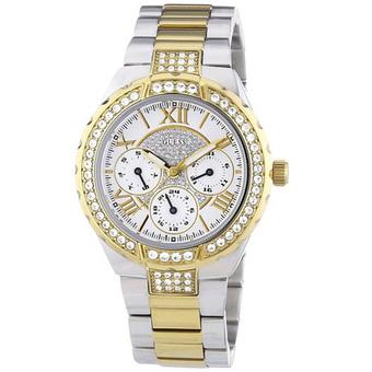 Guess - Jam Tangan Wanita - Silver Kombinasi Gold-Putih - Stainless Steel - W0111L5  