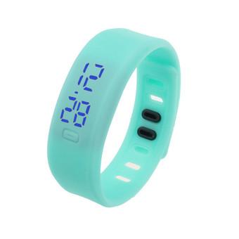 HKS Rubber LED Watch Date Sports Bracelet Digital Wrist Watch Sky Blue (Intl)  