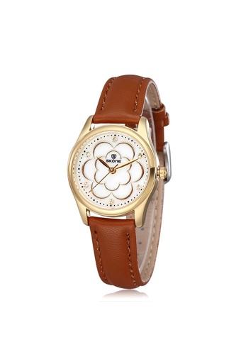 HYK Jam Tangan Wanita - Cokelat - Strap Kulit - 5039  