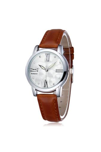 HYK Jam Tangan Wanita Kasual - Coklat - PU Leather Strap 2164  