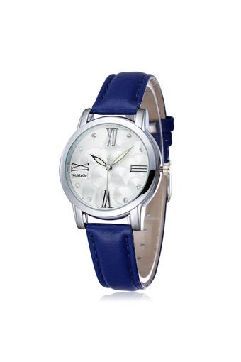 HYK Jam Tangan Wanita Kasual - biru - PU Leather Strap 2164  