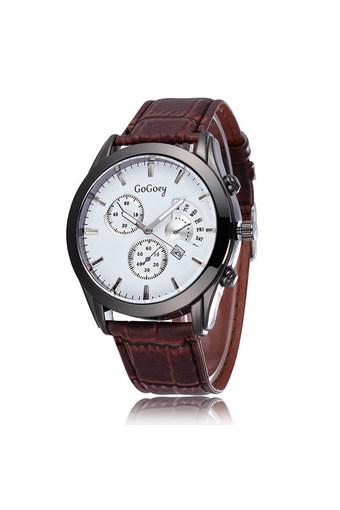 HYK Jam Tangan pria - Coklat - Strap Kulit 2178  