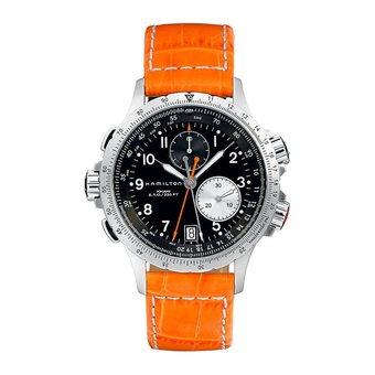 Hamilton Male Black Dial & Orange Strap (H77612933)  