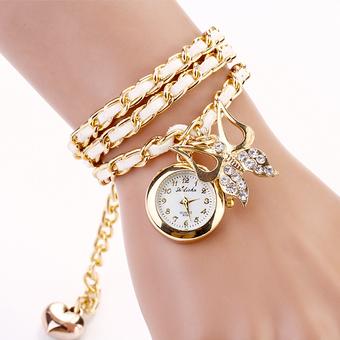 Hot Sale Women Luxury Brand Handmade Braided Bracelet Wristwatch White (Intl)  