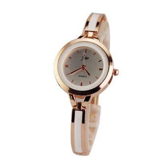 Hot Selling Casual Stainless Steel Women Fashion Wristwatch Gold (Intl)  