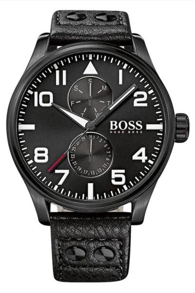 Hugo Boss 1513083 - Jam Tangan Pria - Strap Leather - Hitam