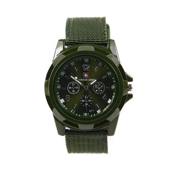 Infantry Gemius Watches Solider Military Army Men Analog Watch 1pcs/lot Canvas Fabric Strap Quartz WristWatch 5 Colors Green (Intl)  