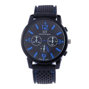 J-D Men's Hot Sale Fashion Classic Rubber Strap Watch Blue (Free Shipping)(Intl)  