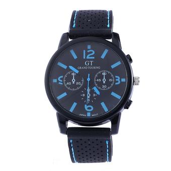 J-D Men's Hot Sale Fashion Classic Rubber Strap Watch Blue (Free Shipping) - Intl  