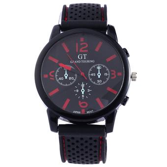 J-D Men's Hot Sale Fashion Classic Rubber Strap Watch Red (Free Shipping) - Intl  