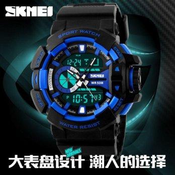 Jam Tangan Pria Original Model Casio " Skmei Ad1117 Hitam-biru" Murah