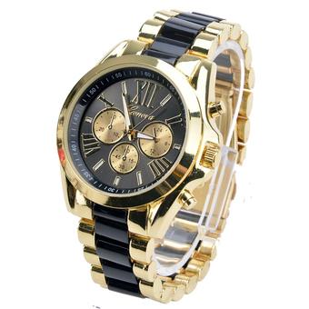 Jo.In Gold Dial Alloy Quartz Full Steel Casual Wrist Watch (Black) - Intl  