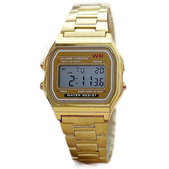 Jo.In Gold & Silver Couple Watch Electronic Digital Clock With Led Light Clock (Gold)  