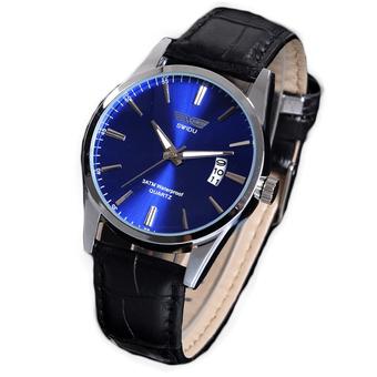 Jo.In Leisure Leather Quartz Date Mens Wrist Watch (Blue)  