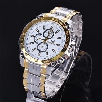 Jo.In Stainless Steel Sport Analog Quartz Clock Men's Wrist Watch (Gold)  