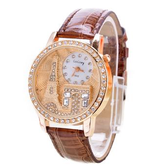 Jo.In Women Rhinestone Watches Crystal of the Eiffel Tower To watch Ladies Quartz Wrist Watches (Collee)  