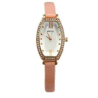 Kezzi Women's Watches K875 Quartz Analog Leather Dress Wrist Watch Fashion Casual Waterproof Tonneau (Pink) (Intl)  