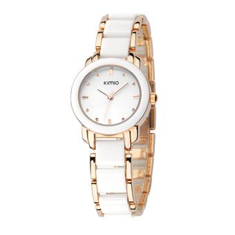 Kimio K455L Ceramic Fashion Watch - Gold Putih  