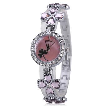 Kimio Lucky Clover Fashion watch Quartz Woman Bracelet Watch Pink (Intl)  