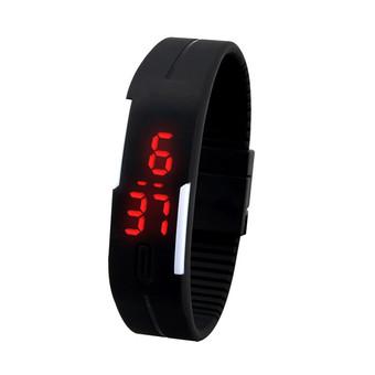 LED Fashion Sports Personality Silicone Strap Watches Black 086 (Free Shipping) - Intl  