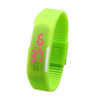 LED Fashion Sports Personality Silicone Strap Watches Green 086 (Free Shipping) - Intl  