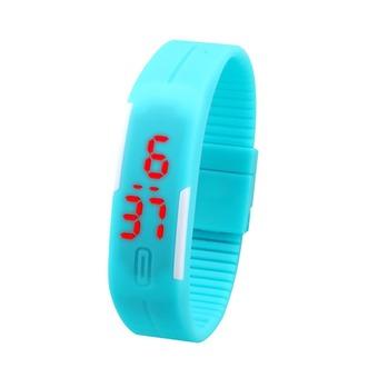 LED Fashion Sports Personality Silicone Strap Watches Light Blue 086 (Free Shipping) - Intl  