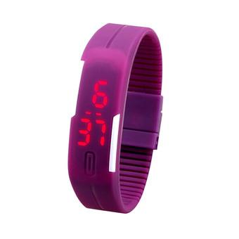 LED Fashion Sports Personality Silicone Strap Watches Purple 086 (Free Shipping) - Intl  