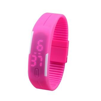 LED Fashion Sports Personality Silicone Strap Watches Rose Red 086 (Free Shipping) - Intl  