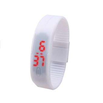 LED Fashion Sports Personality Silicone Strap Watches White 086 (Free Shipping) - Intl  