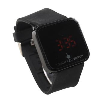 LED Touch Screen Sport Digital Unisex Silicone Strap (Black) (Intl)  